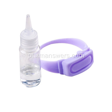 Dispensador de pulseira desinfetante para as mãos reutilizável com garrafa